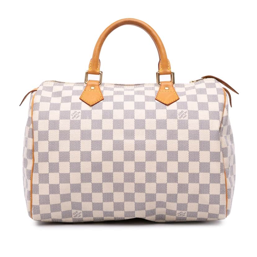 Louis Vuitton Damier Azur Speedy 30 White Canvas Good condition - Front View