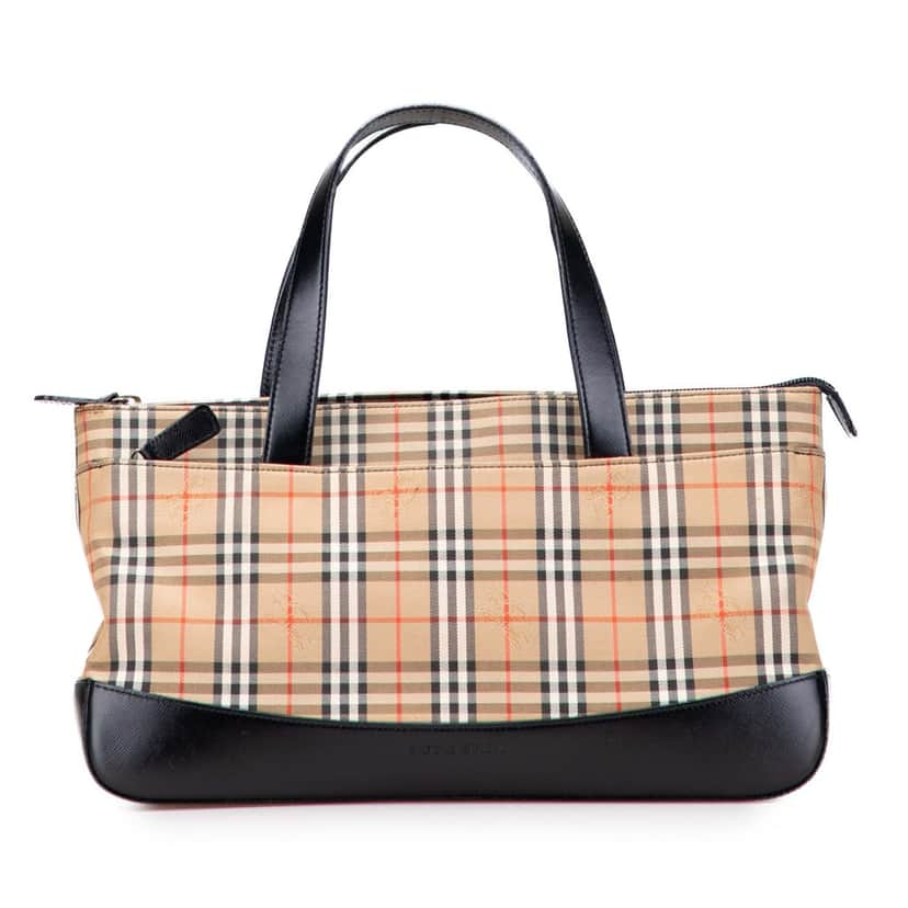 Burberry Haymarket Check Canvas Tote Brown Canvas Good condition - Front View