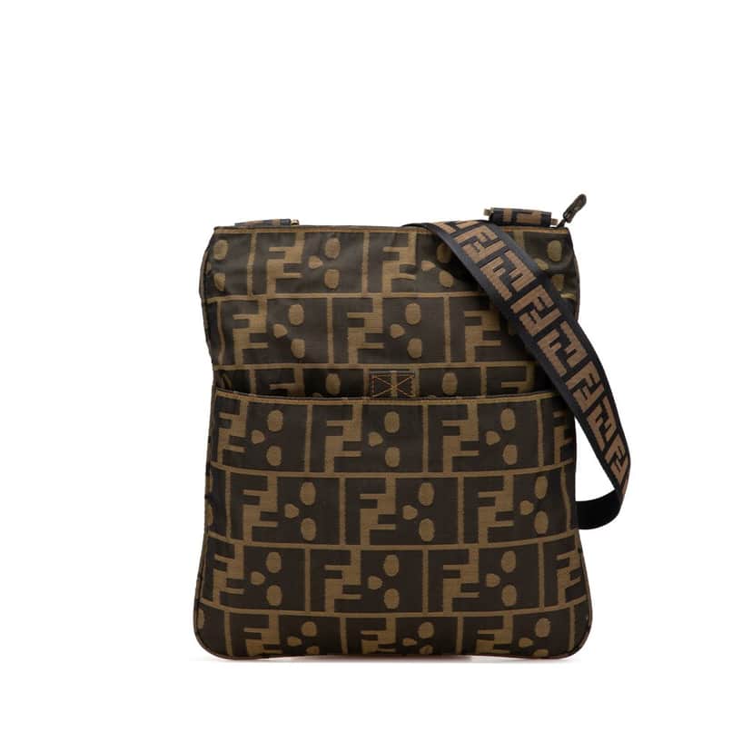 Fendi Zucca Canvas Skull Crossbody Brown Canvas Very good condition - Front View