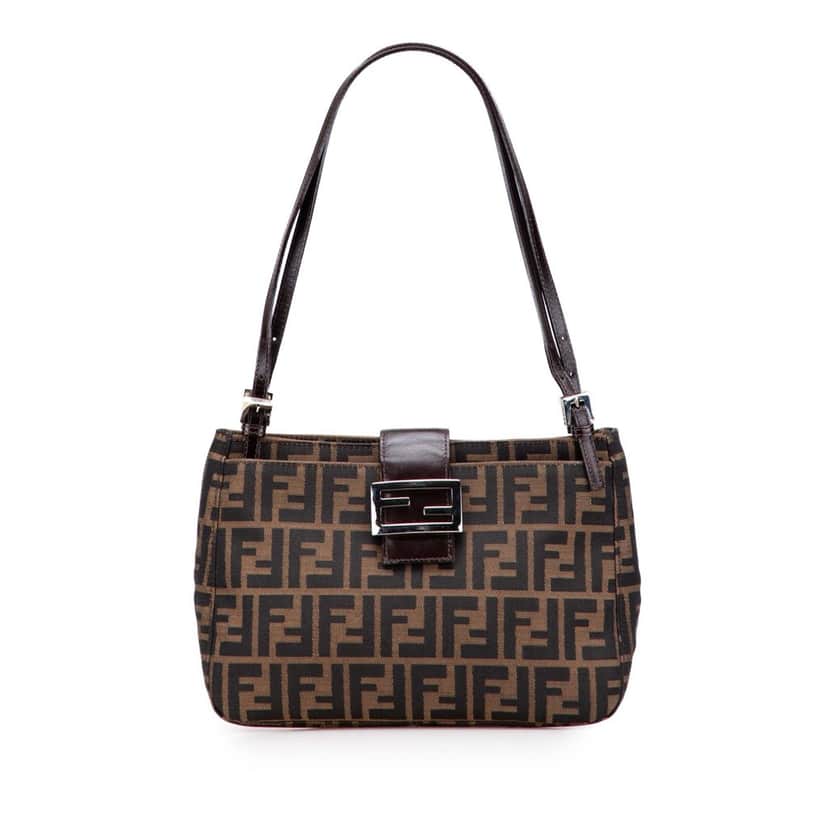 Fendi Zucca Canvas Shoulder Bag Brown Canvas Good condition - Front View