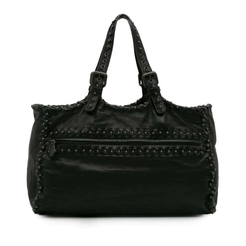 Bottega Veneta Studded Leather Tote Black Leather Good condition - Front View