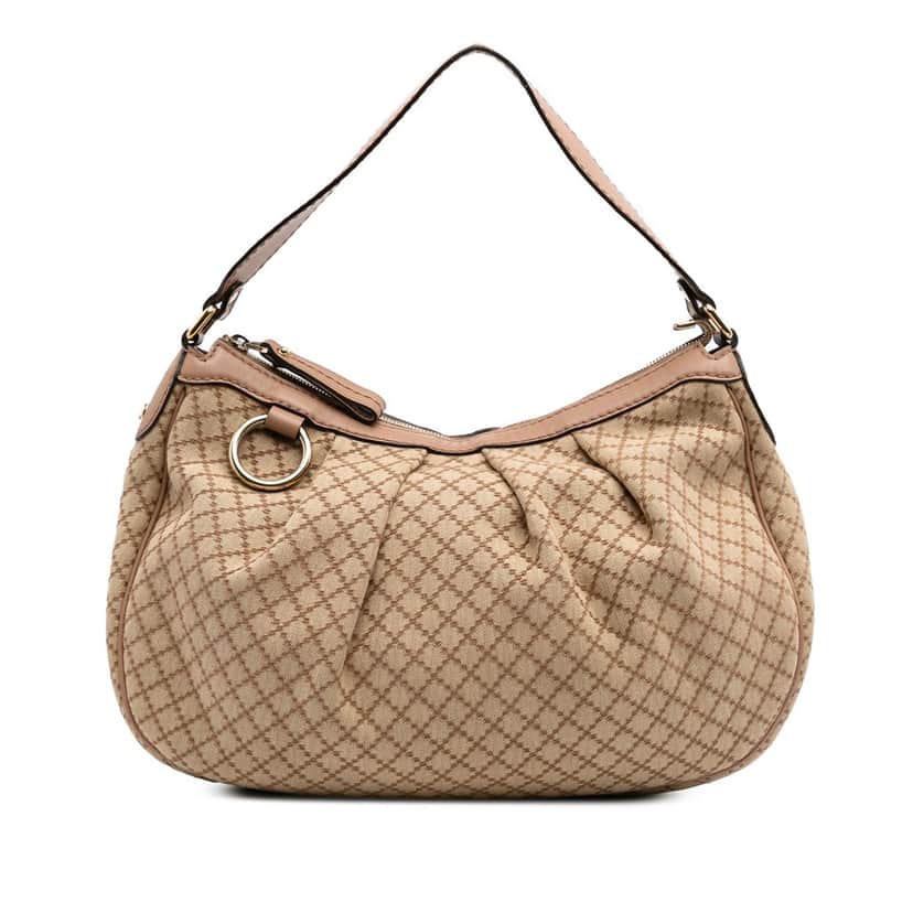 Gucci Diamante Canvas Sukey Shoulder Bag Brown Canvas Good condition - Front View