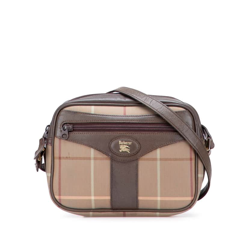 Burberry Vintage Check Canvas Crossbody Brown Canvas Good condition - Front View