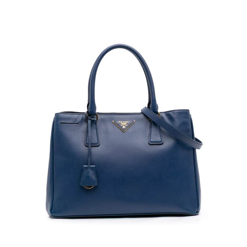 Prada Medium Saffiano Lux Galleria Tote Blue Leather Good condition - Front View