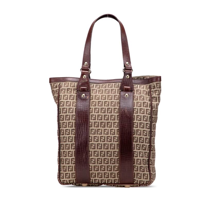 Fendi Zucchino Canvas Tote Brown Canvas Good condition - Front View