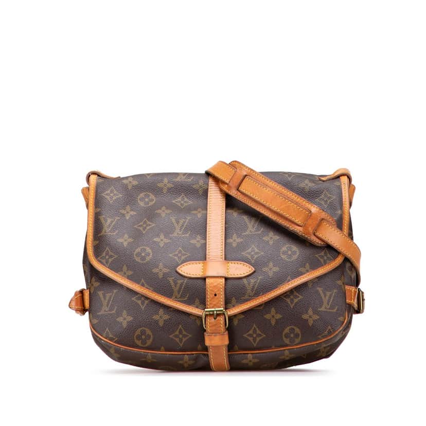 Louis Vuitton Monogram Saumur 30 Brown Canvas Fair condition - Front View