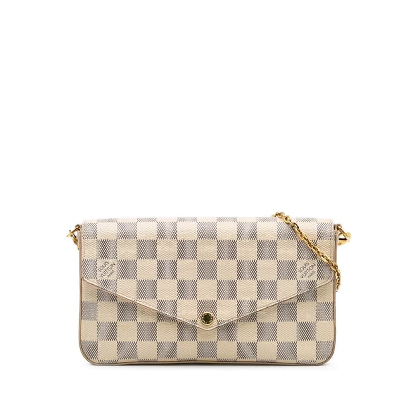 Louis Vuitton Damier Azur Pochette Felicie White Canvas Very good condition - Front View