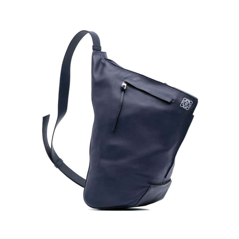Loewe Leather Anton Backpack Blue Leather Good condition - Front View