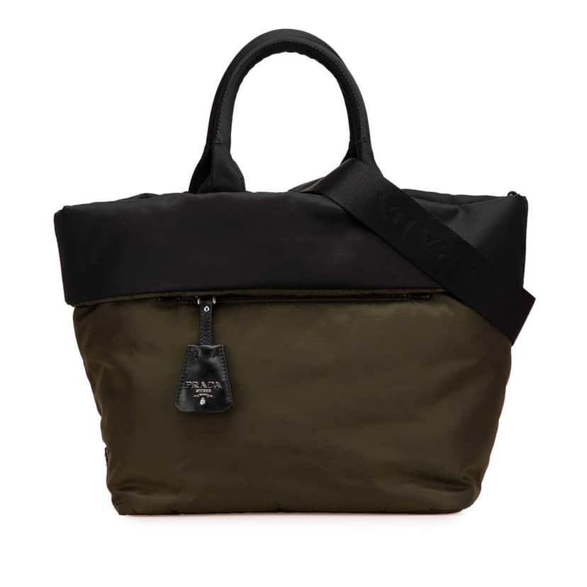 Prada Tessuto Reversible Satchel Green Good condition - Front View