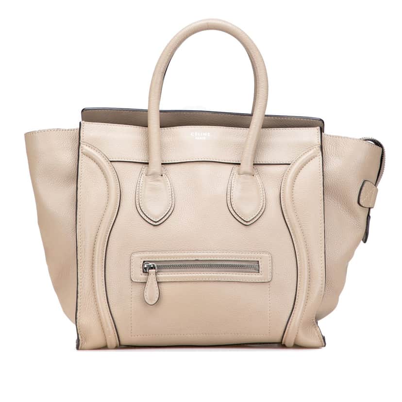 Celine Mini Calfskin Luggage Tote Brown Leather Good condition - Front View