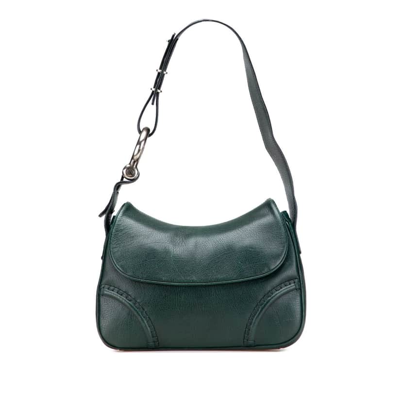 Burberry Leather Shoulder Bag Green Leather Good condition - Front View