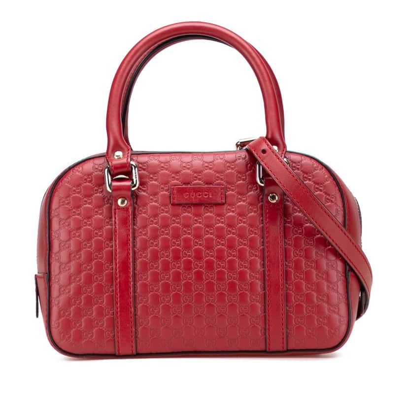 Gucci Small Microguccissima Bree Satchel Red Leather Very good condition - Front View