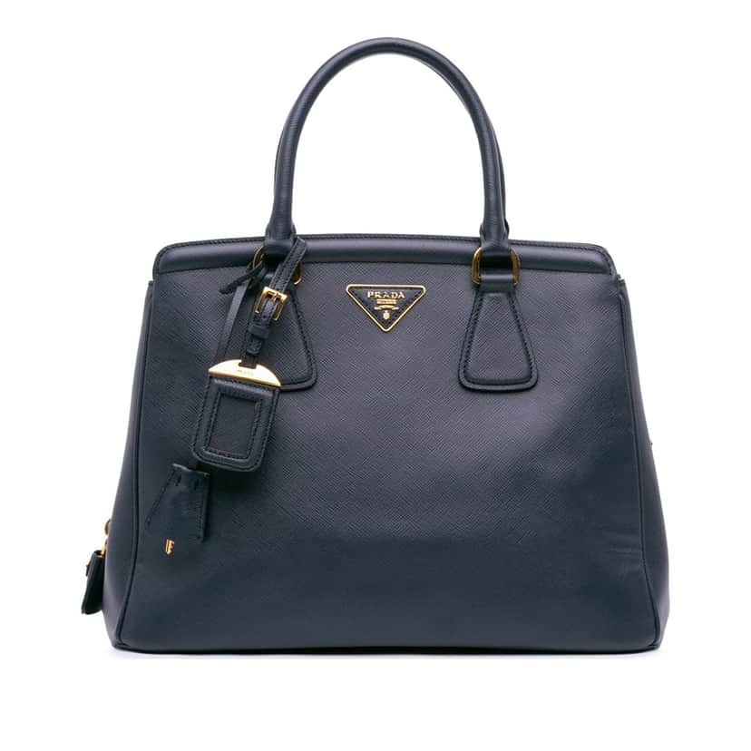 Prada Saffiano Lux Parabole Tote Blue Leather Good condition - Front View