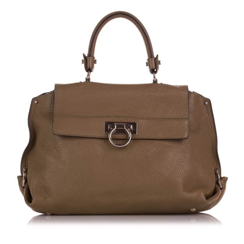 Salvatore Ferragamo Sofia Leather Satchel Brown Leather Good condition - Front View