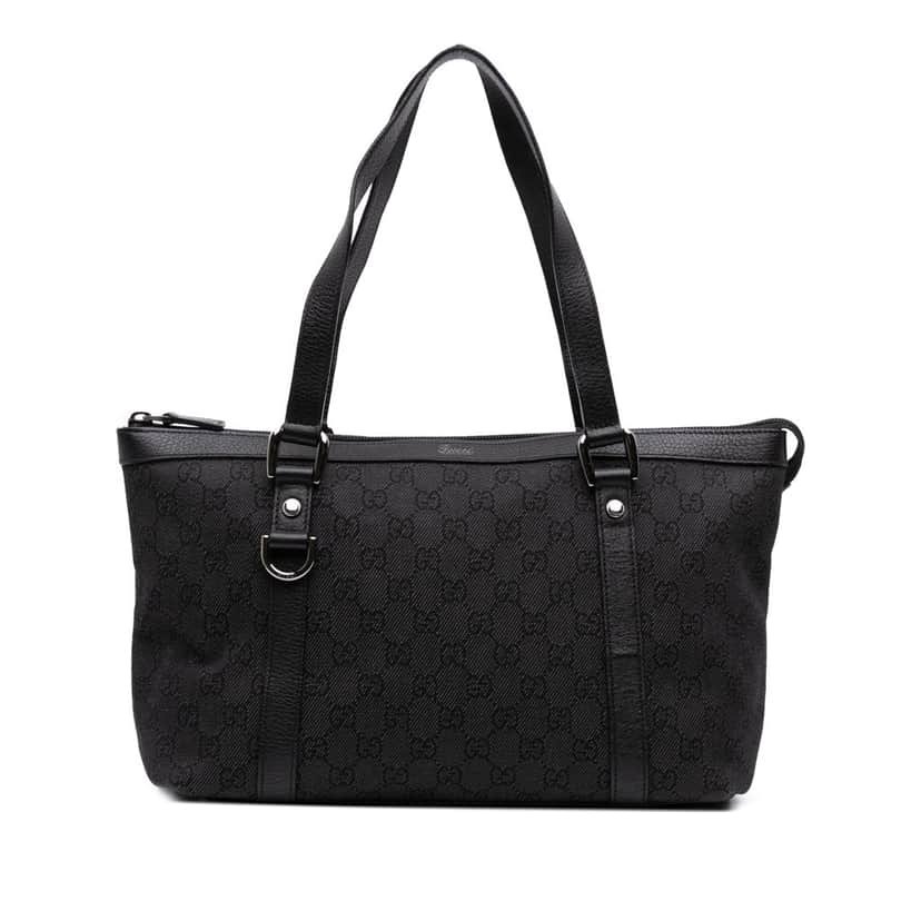 Gucci GG Denim Abbey D Ring Tote Grey Denim Good condition - Front View