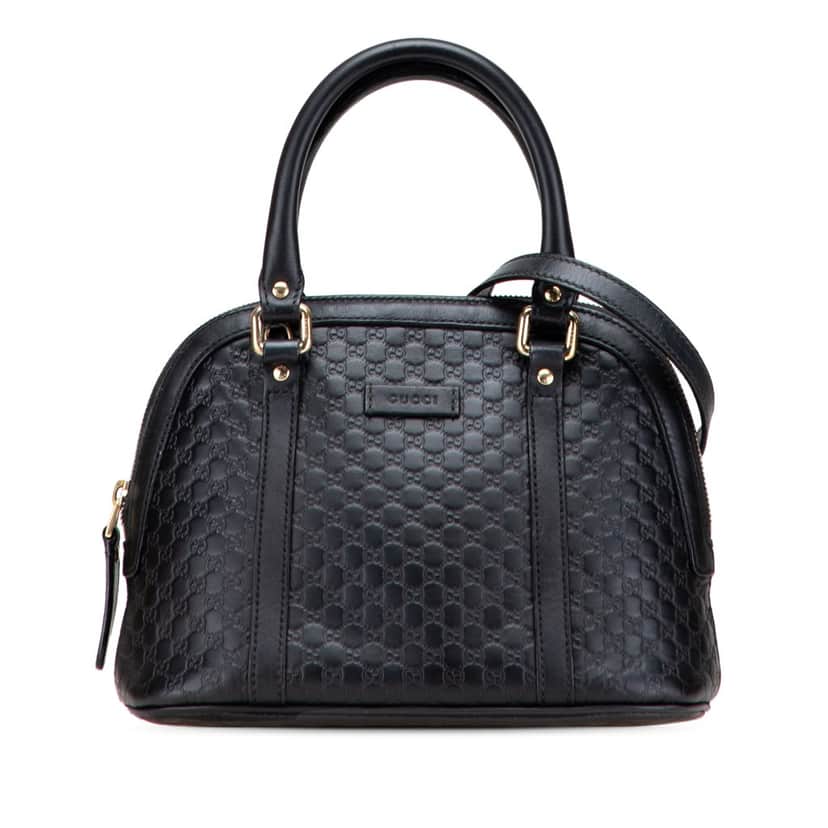 Gucci Mini Microguccissima Dome Satchel Black Leather Good condition - Front View