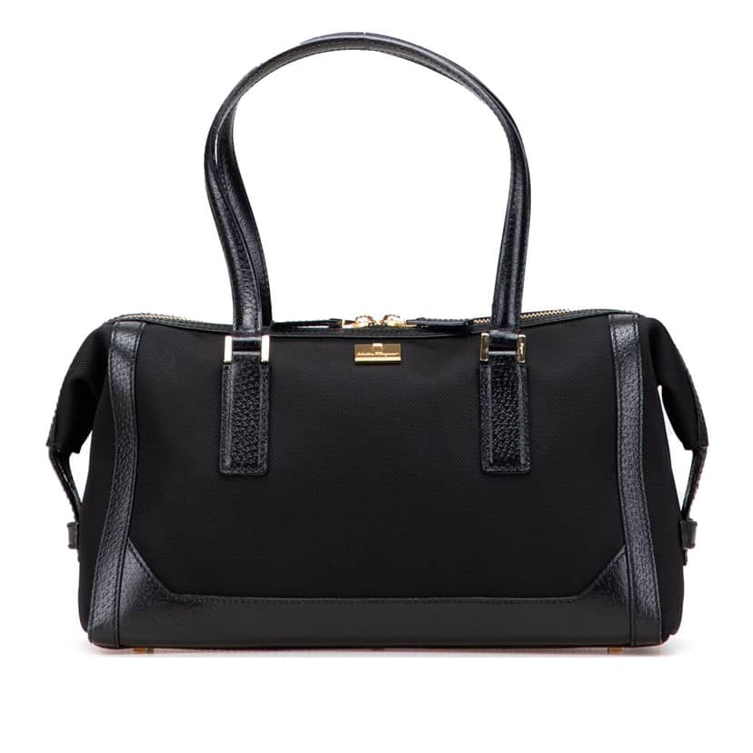 Salvatore Ferragamo Canvas Handbag Black Canvas Good condition - Front View