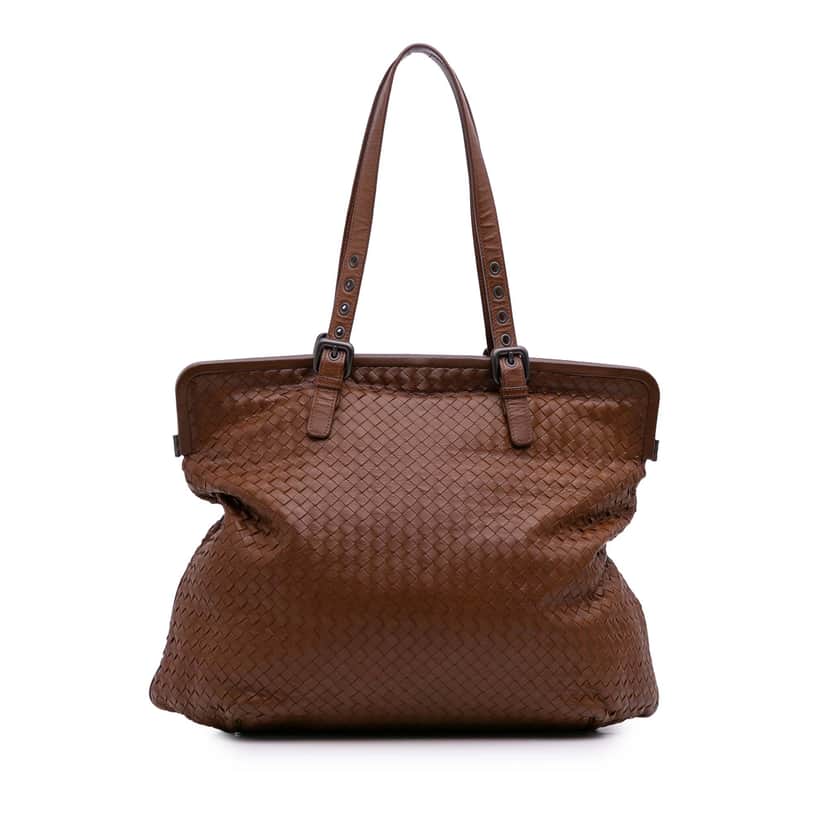 Bottega Veneta Nappa Intrecciato Tote Brown Leather Good condition - Front View