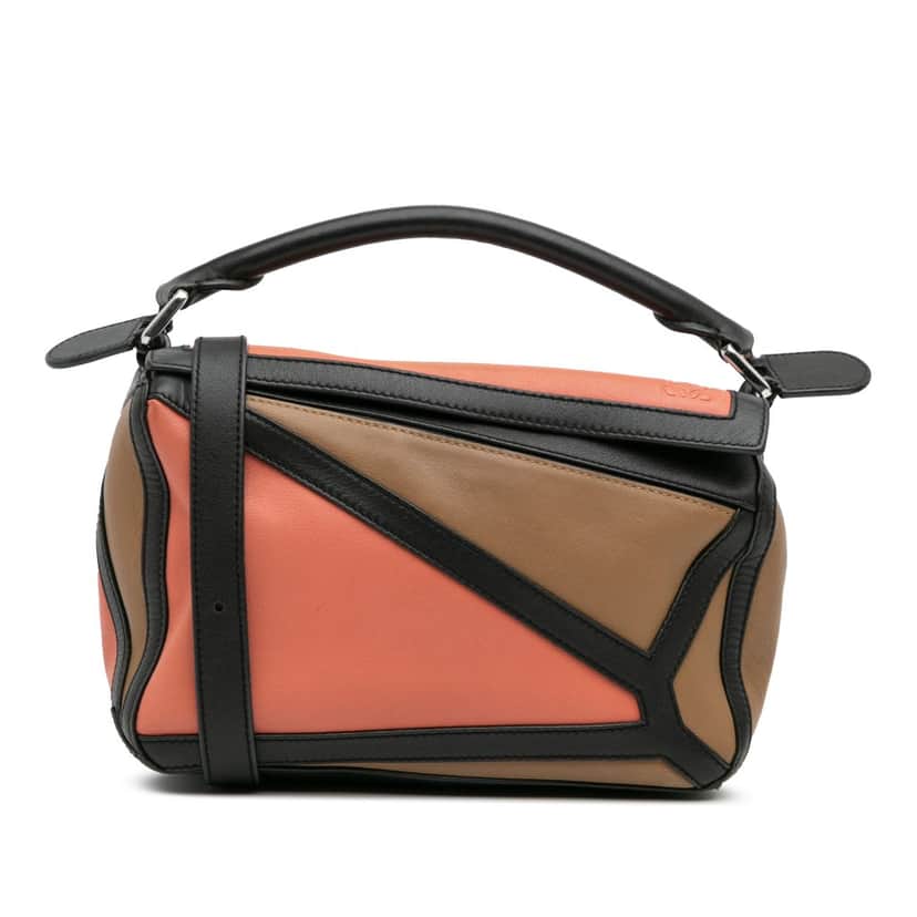 Loewe Small Calfskin Graphic Puzzle Satchel Brown Leather Good condition - Front View