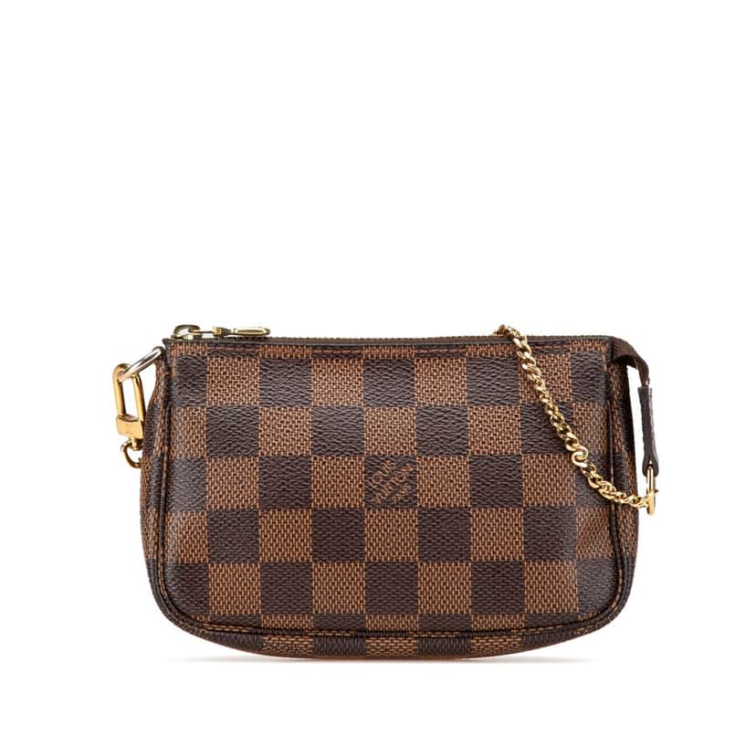 Louis Vuitton Damier Ebene Mini Pochette Accessoires Brown Canvas Good condition - Front View