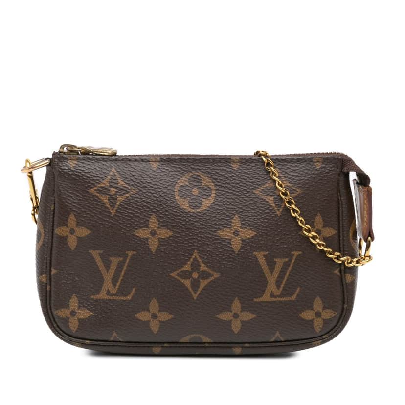 Louis Vuitton Monogram Mini Pochette Accessoires Brown Canvas Good condition - Front View
