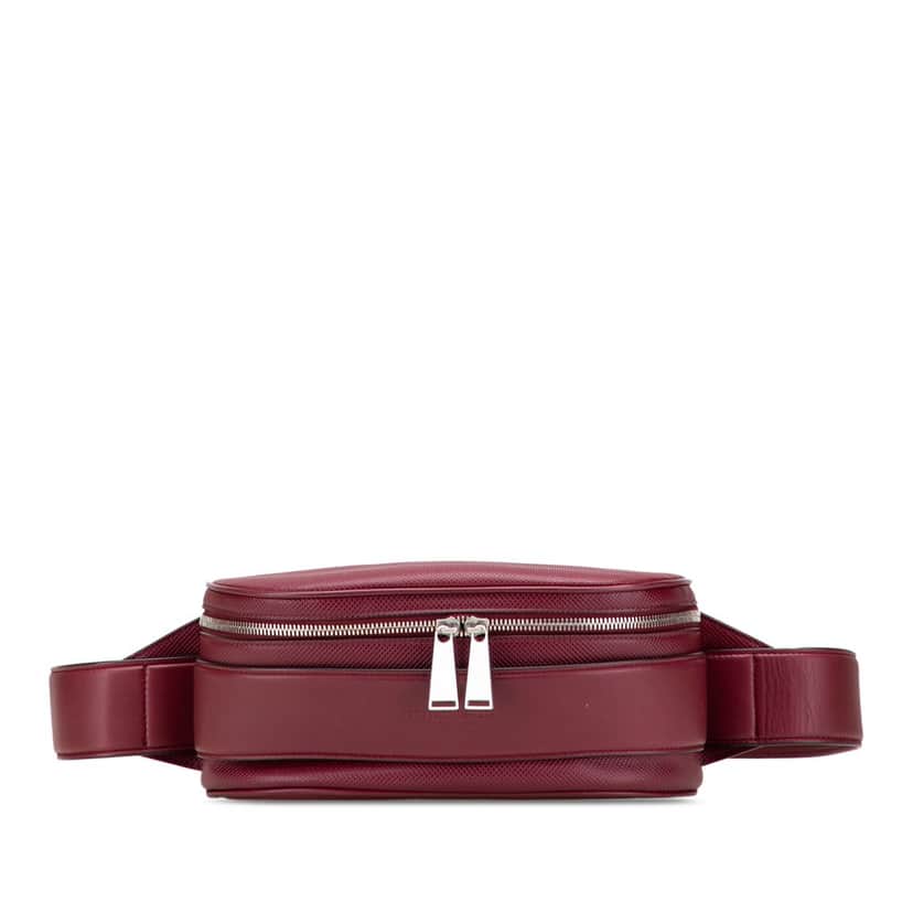 Bottega Veneta Textured Leather Marco Polo Belt Bag Red Leather Good condition - Front View