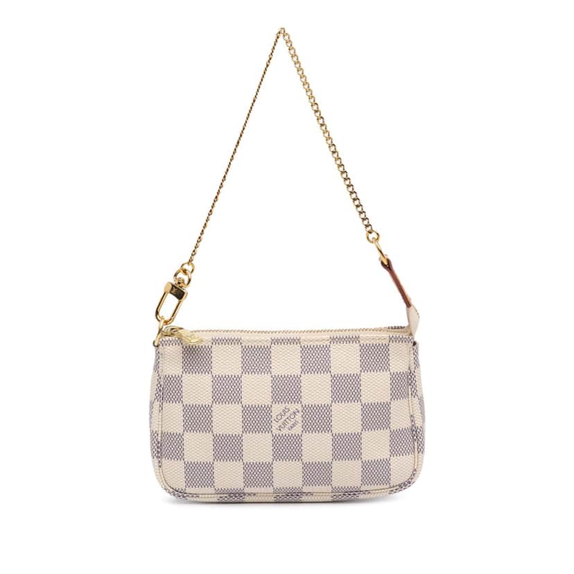 Louis Vuitton Damier Azur Mini Pochette Accessoires White Canvas Good condition - Front View