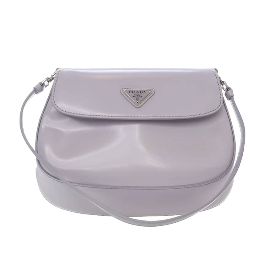 Prada Spazzolato Cleo Shoulder Bag Purple Leather Good condition - Front View