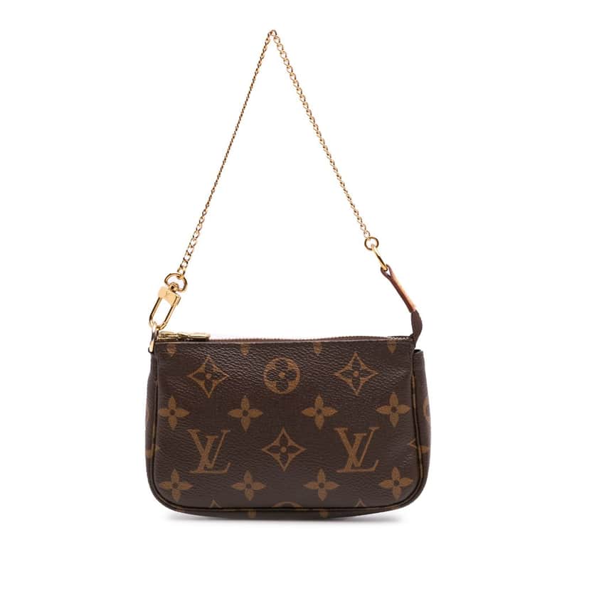 Louis Vuitton Monogram Mini Pochette Accessoires Brown Canvas Fair condition - Front View
