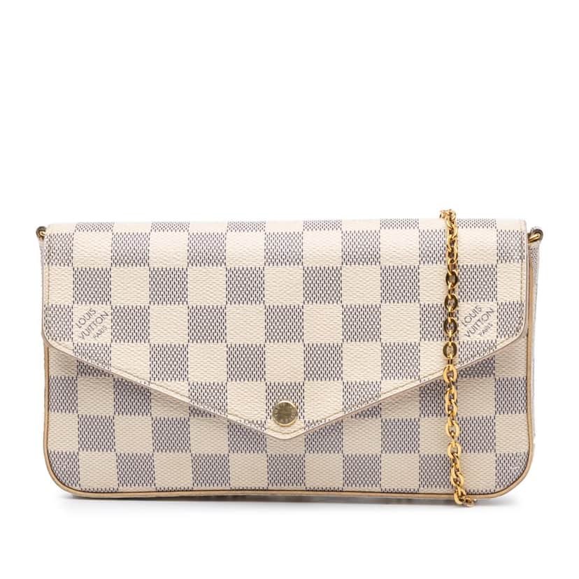 Louis Vuitton Damier Azur Pochette Felicie White Canvas Good condition - Front View