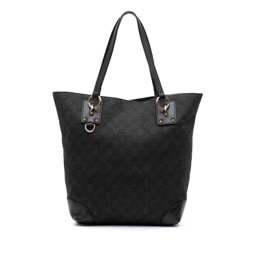 Gucci Medium GG Denim Charm Tote Grey Canvas Good condition - Front View