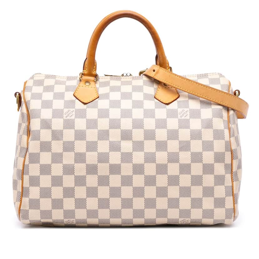 Louis Vuitton Damier Azur Speedy Bandouliere 30 White Canvas Good condition - Front View