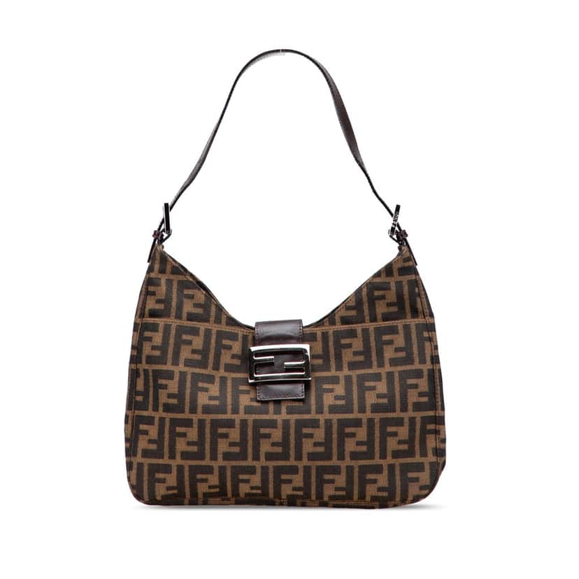 Fendi Zucca Canvas Shoulder Bag Brown Canvas Good condition - Front View