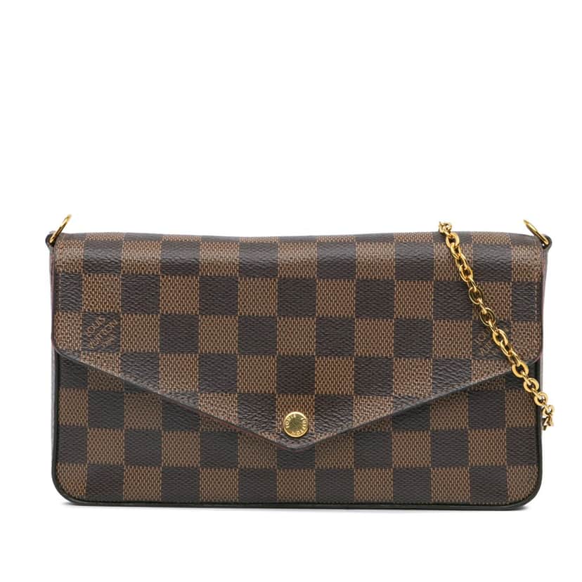 Louis Vuitton Damier Ebene Pochette Felicie Brown Canvas Fair condition - Front View