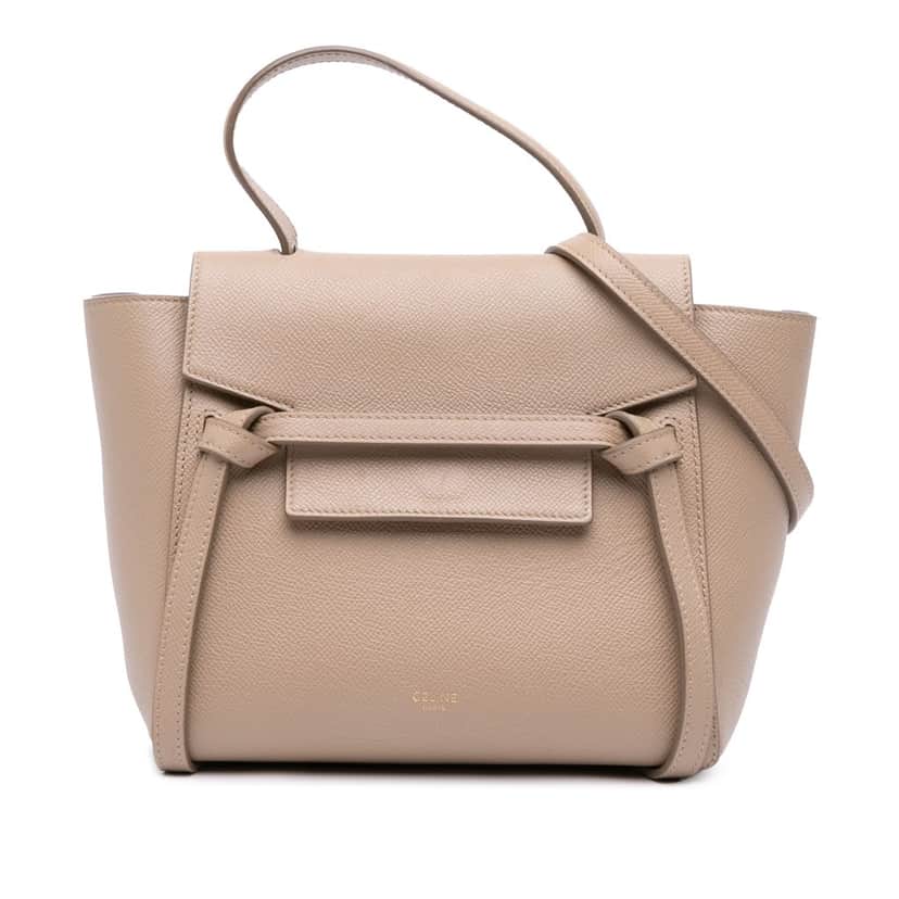 Celine Nano Grained Calfskin Belt Bag Brown Leather Good condition - Front View