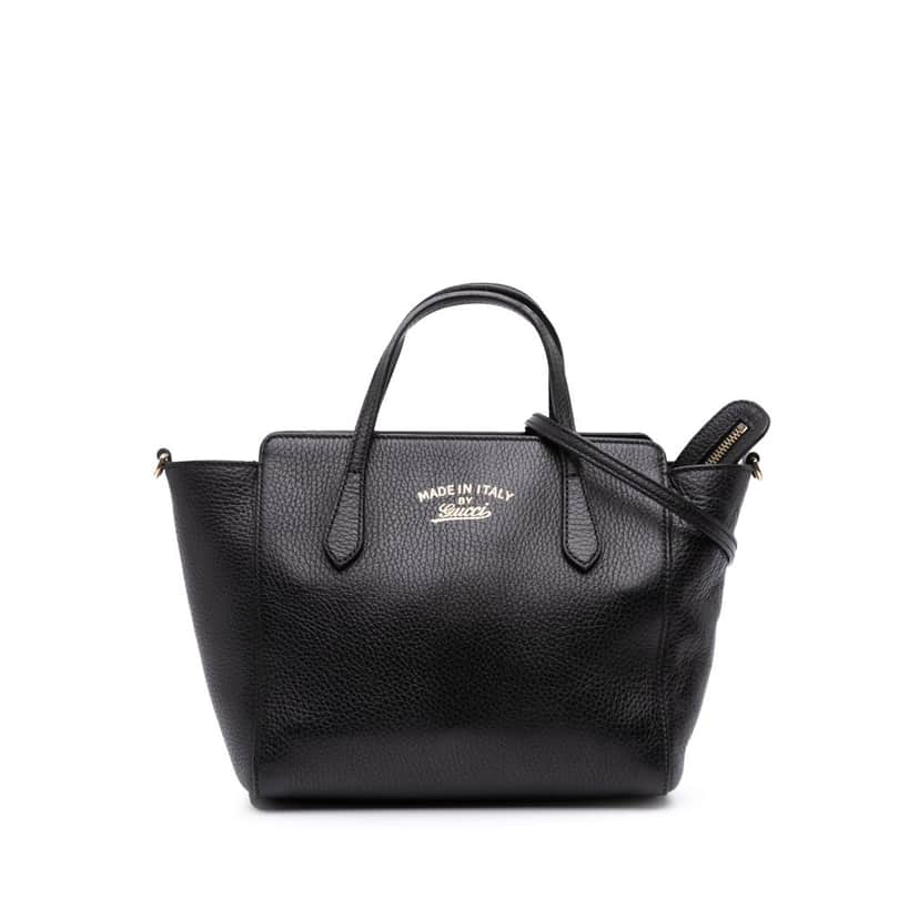 Gucci Mini Leather Swing Satchel Black Leather Good condition - Front View