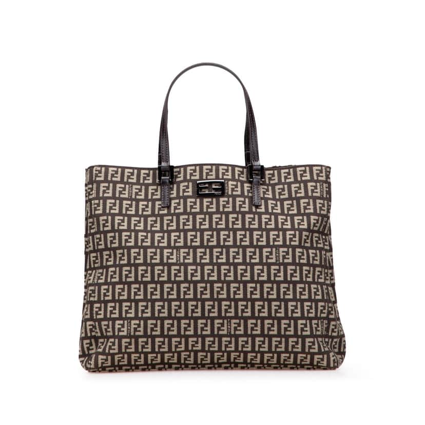 Fendi Zucchino Canvas Tote Brown Canvas Good condition - Front View