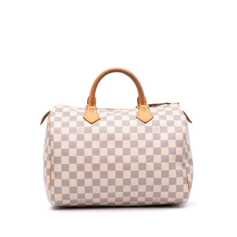 Louis Vuitton Damier Azur Speedy 30 White Canvas Good condition - Front View