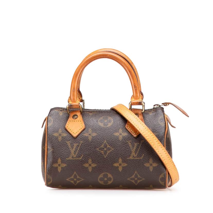 Louis Vuitton Monogram Nano Speedy Bandouliere Brown Canvas Good condition - Front View