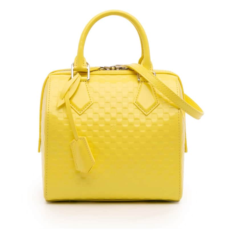 Louis Vuitton Damier Facette Speedy Cube PM Yellow Leather Good condition - Front View