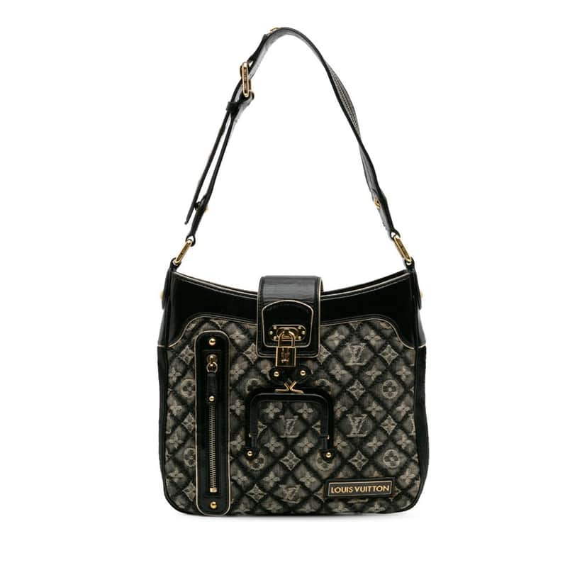 Louis Vuitton Quilted Monogram Denim Musette Grey Denim Very good condition - Front View