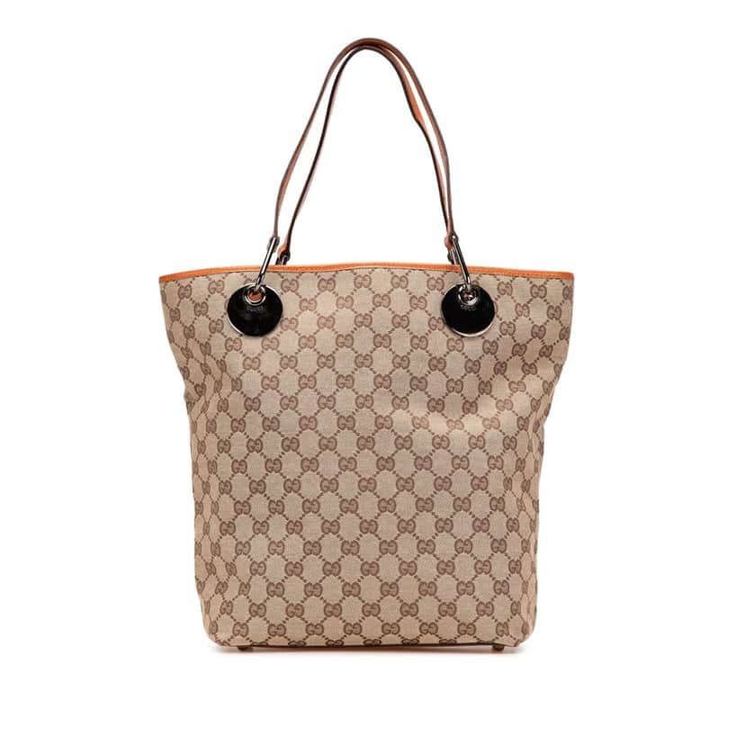 Gucci Large GG Canvas Eclipse Tote Brown Canvas Good condition - Front View