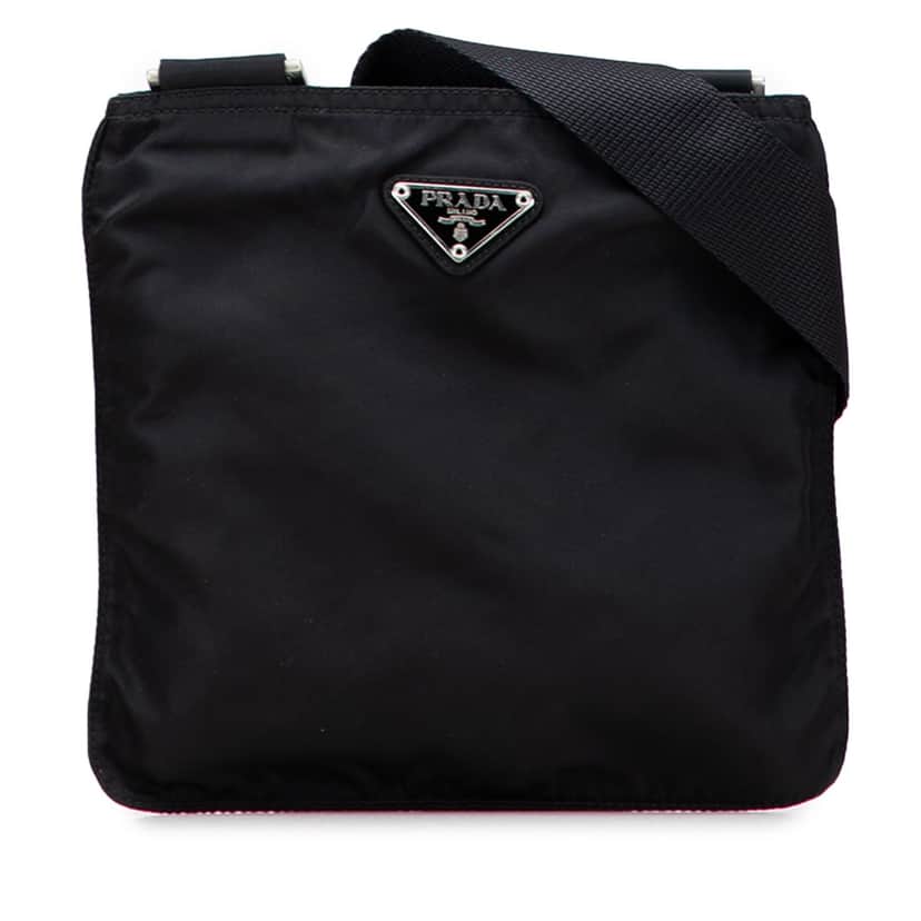 Prada Tessuto Zip Top Crossbody Black Good condition - Front View