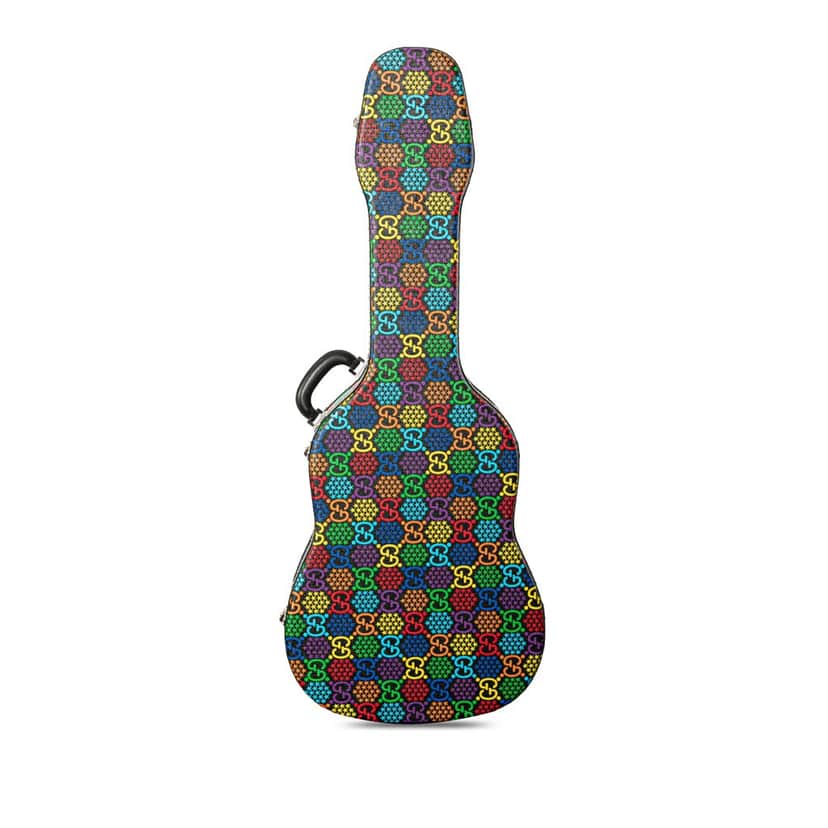 Gucci GG Supreme Psychedelic Guitar Case MultiColor Canvas Good condition - Front View