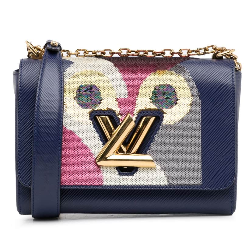 Louis Vuitton Epi Owl Twist MM Blue Leather Good condition - Front View