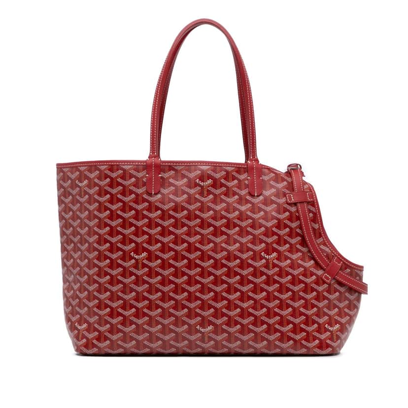 Goyard Goyardine Chien-Gris Pet Carrier Red Canvas Good condition - Front View