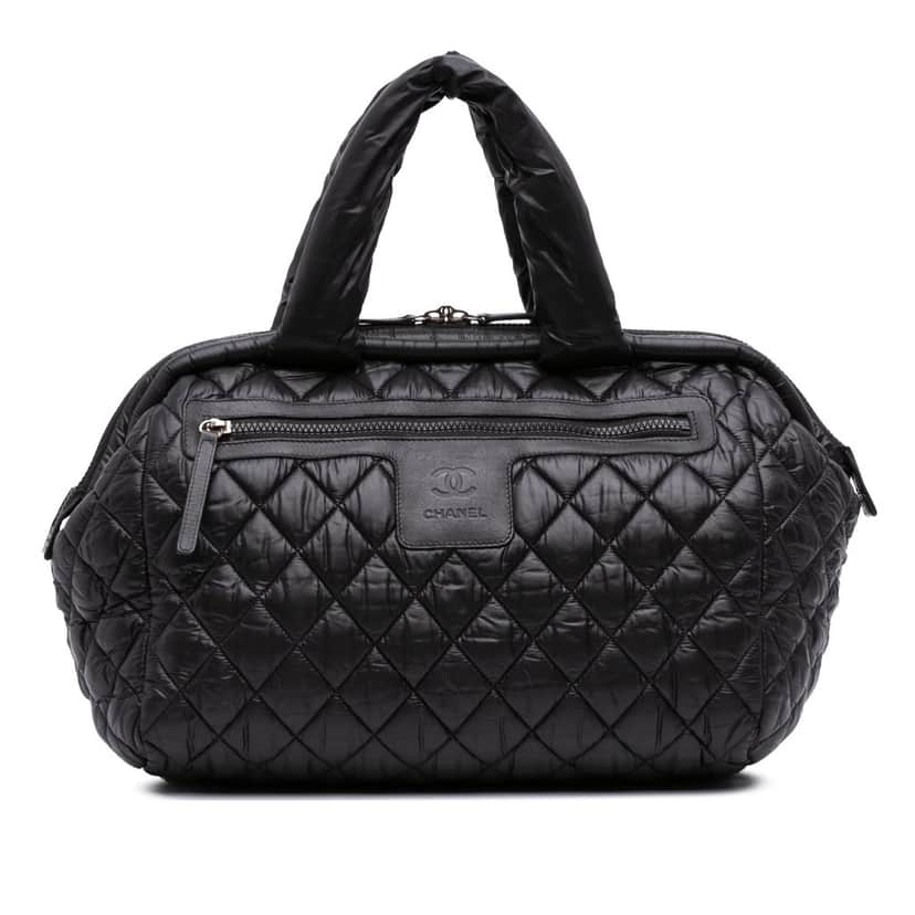 Chanel Quilted Nylon Coco Cocoon Bowler Bag Black Good condition - Front View