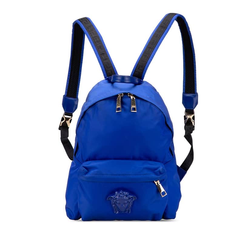 Versace Nylon Medusa Backpack Blue Good condition - Front View