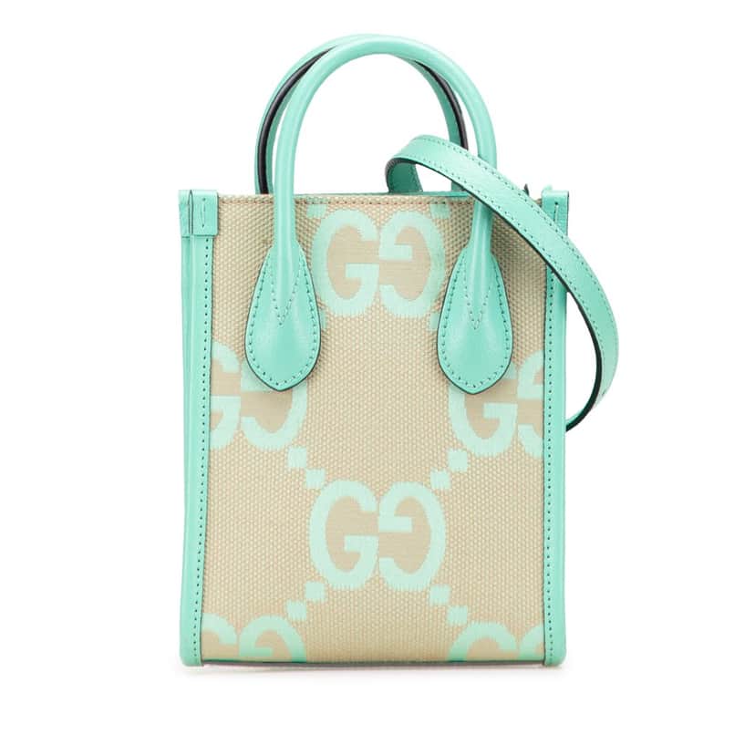Gucci Mini Jumbo GG Canvas Interlocking G Satchel Brown Canvas Good condition - Front View