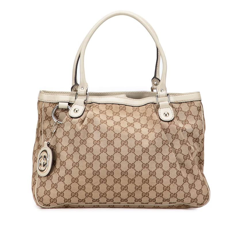 Gucci GG Canvas Sukey Tote Brown Canvas Good condition - Front View